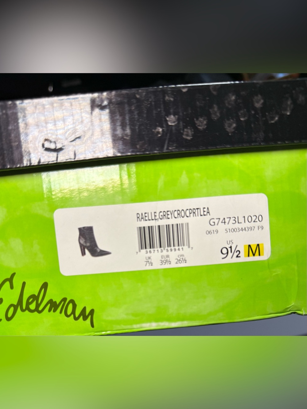 NIB Sam Edelman Raelle 2 Teal Green Croc Embossed Leather Ankle Boots Size 9.5 - Picture 8 of 8